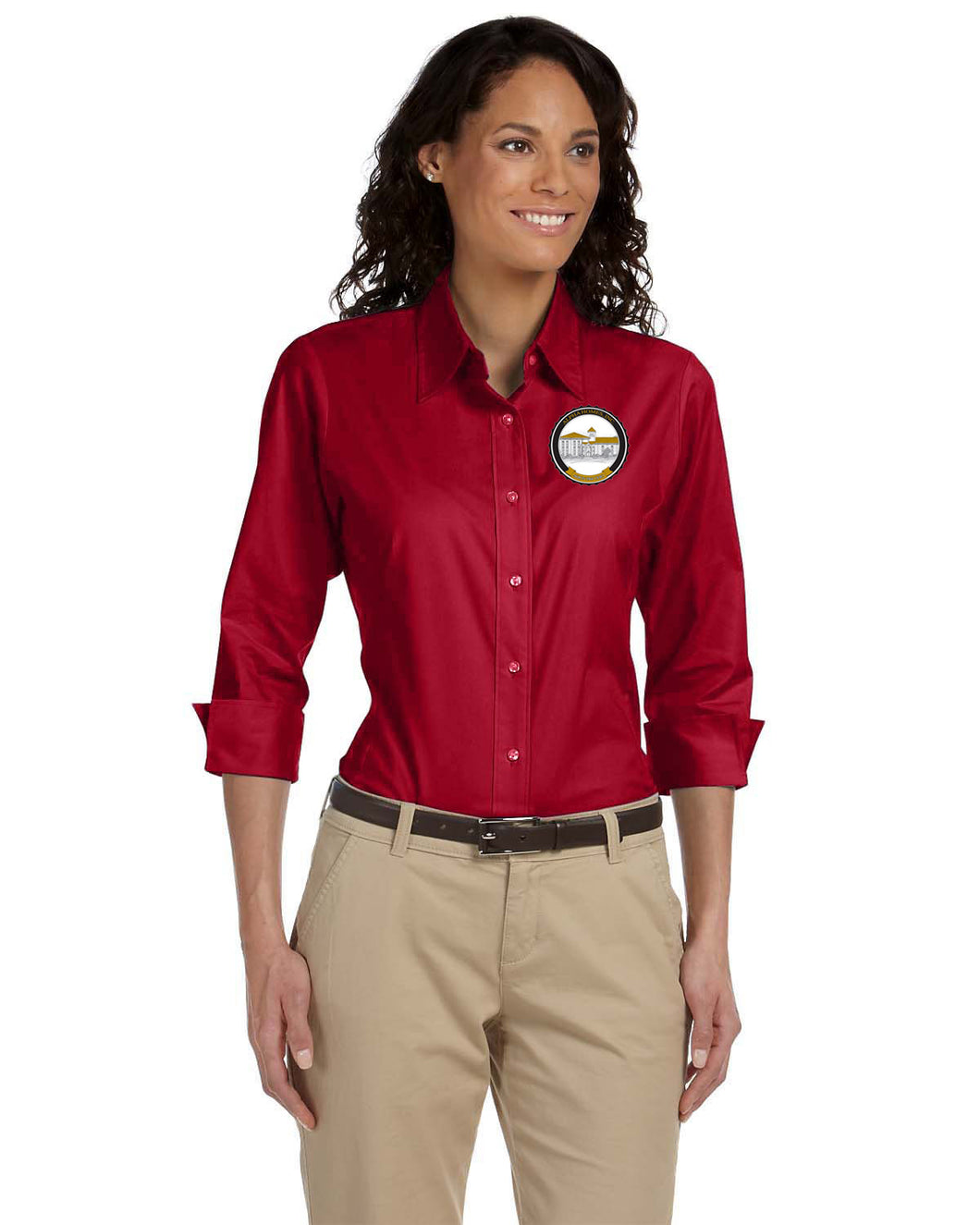 CLEARANCE Alpha Homes - Ladies' Perfect Fit™ Three-Quarter Sleeve Poplin Blouse